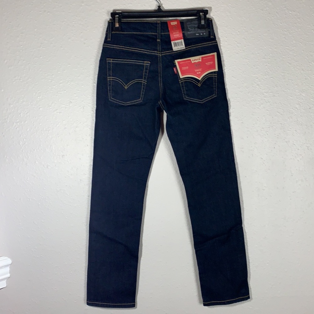 LEVI’S Slim fit JEAN’S 511 Dark wash stretch ankle Jean’s Sz 26 mid-rise Skinny - Picture 4 of 16